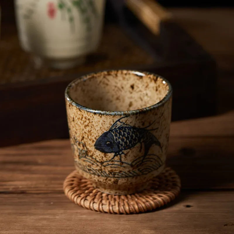 Chinese Retro Ceramic Tea Cup Ceramic Mug Japanese Sake Cup Crockery Tea