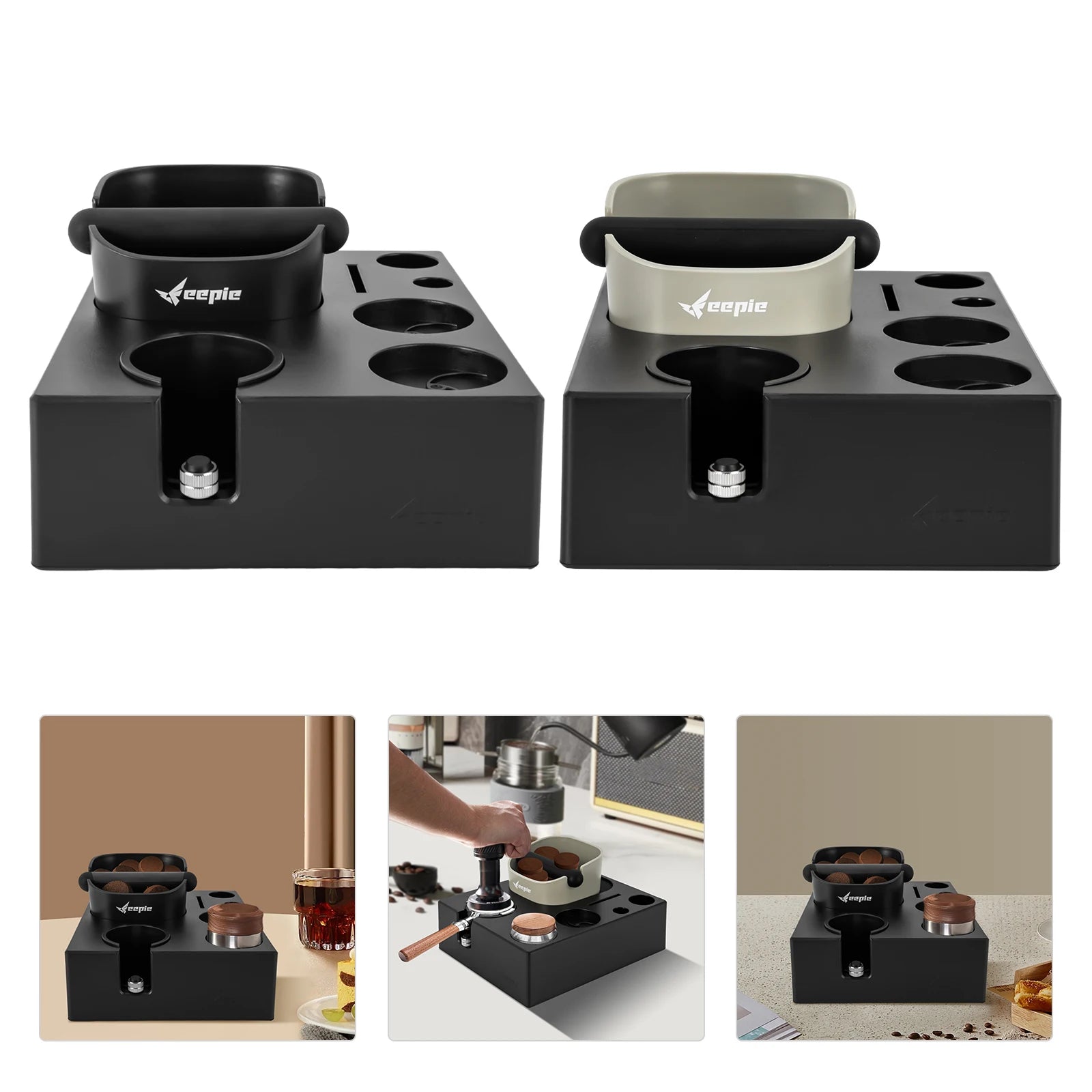 Espresso Tool Organizer Station with Distributor Tamper & Grounds Bin Barista