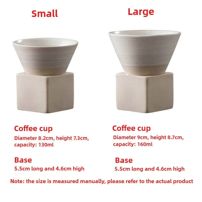 Triangular Cone Shape Pottery Tea Coffee Cup Pull Ceramic Mug Rough Cup