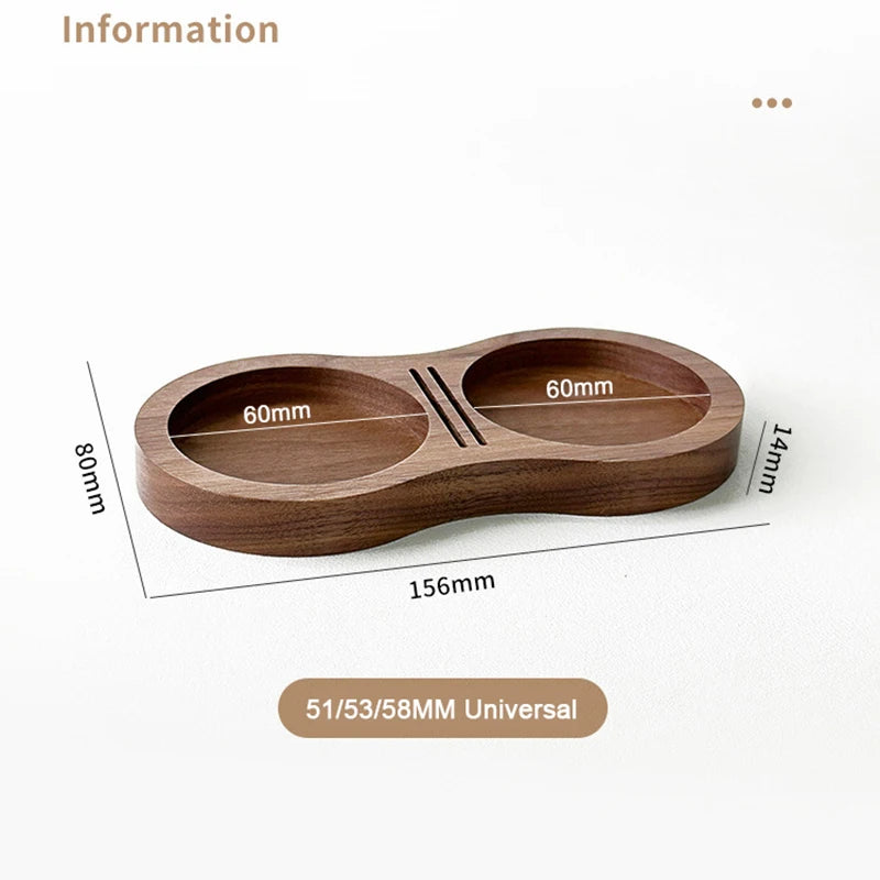 Walnut Wood Coffee Tamper Mat Station Stand Coffee Powder Base Coffee Tools
