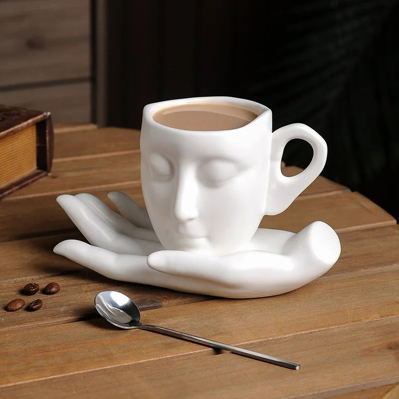 High-temperature ceramic creative abstract art hand-scented coffee cups
