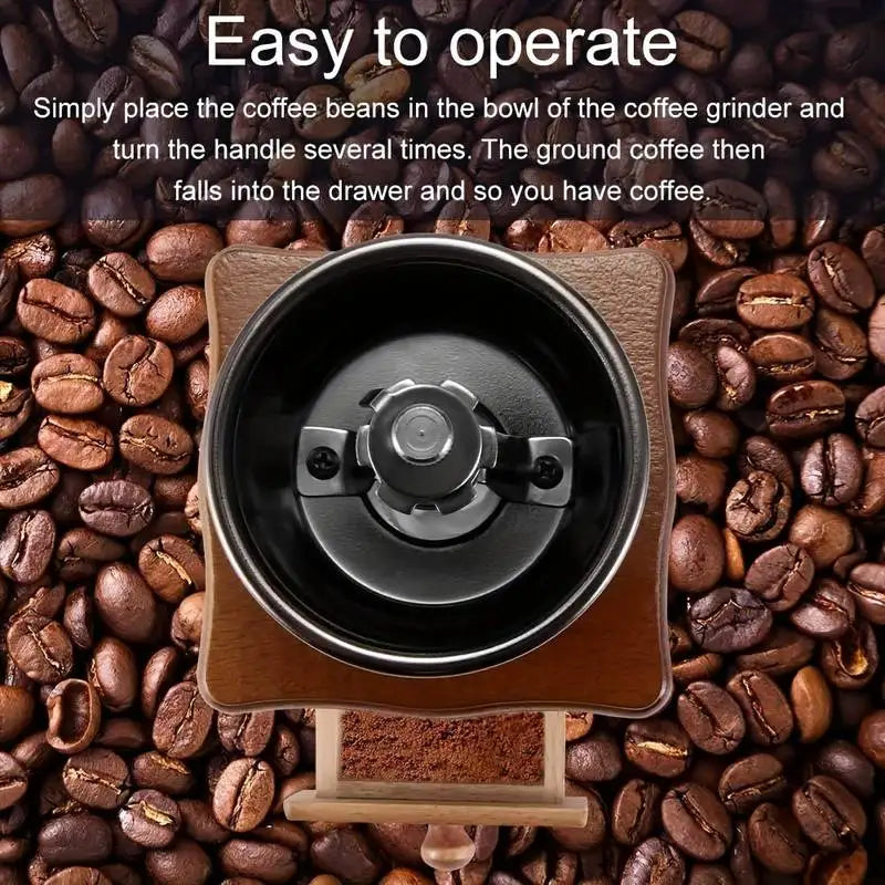 Manual Coffee Grinder - Classic Italian Style Hand Crank Mill Grinding Machine