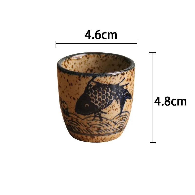 Ceramic antique white wine cup sake set home retro coffee cup wine pot shochu