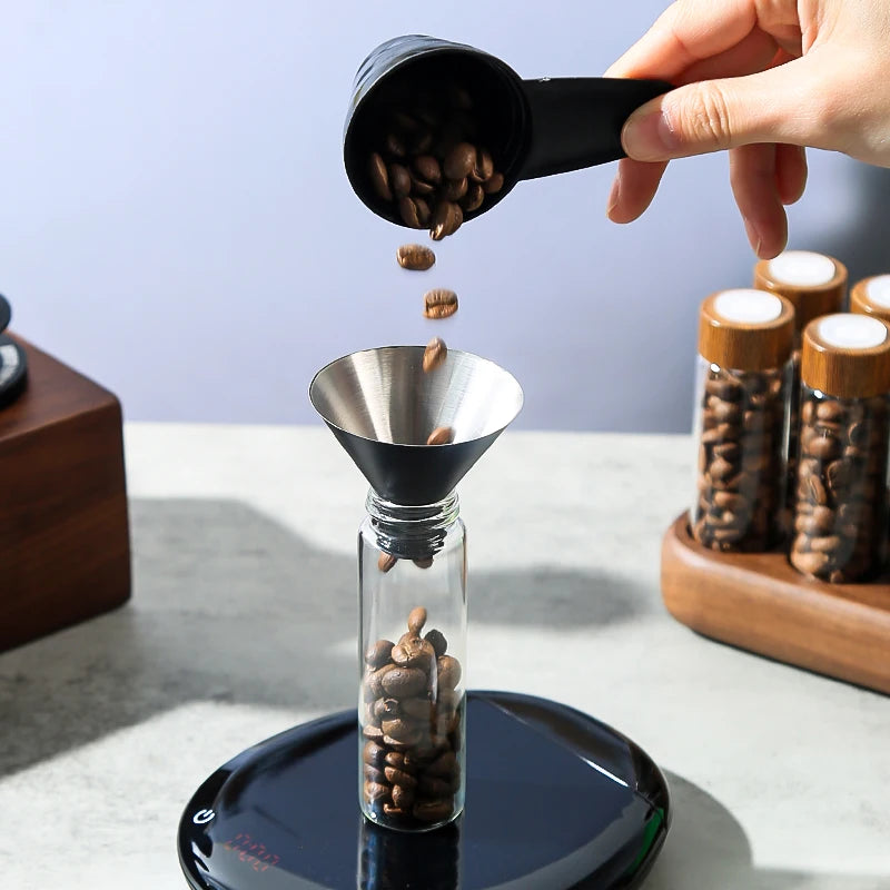 Havmore Wooden Holder 12 Testing Tubes Single Dose Coffee Bean Glass Container