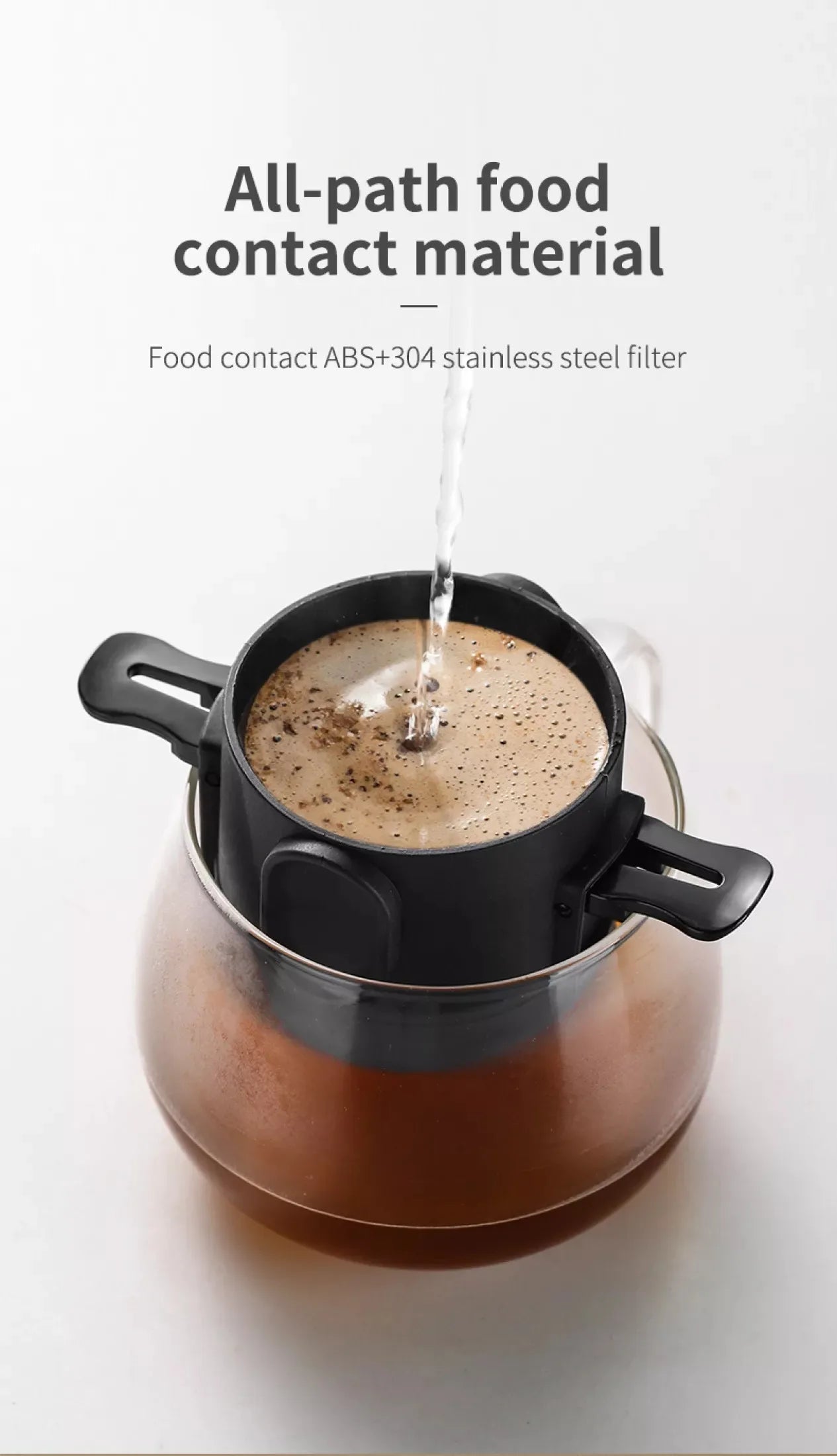 304 Stainless Steel Portable Coffee Filter Drip Coffee Tea Holder Reusable Mug