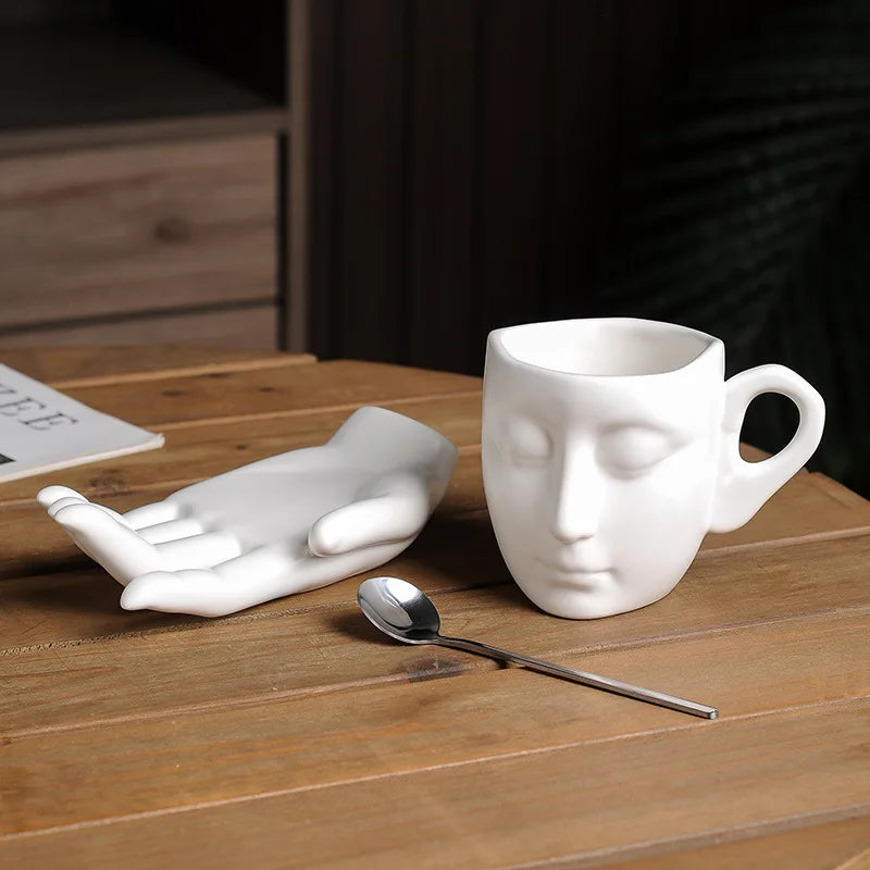 High-temperature ceramic creative abstract art hand-scented coffee cups