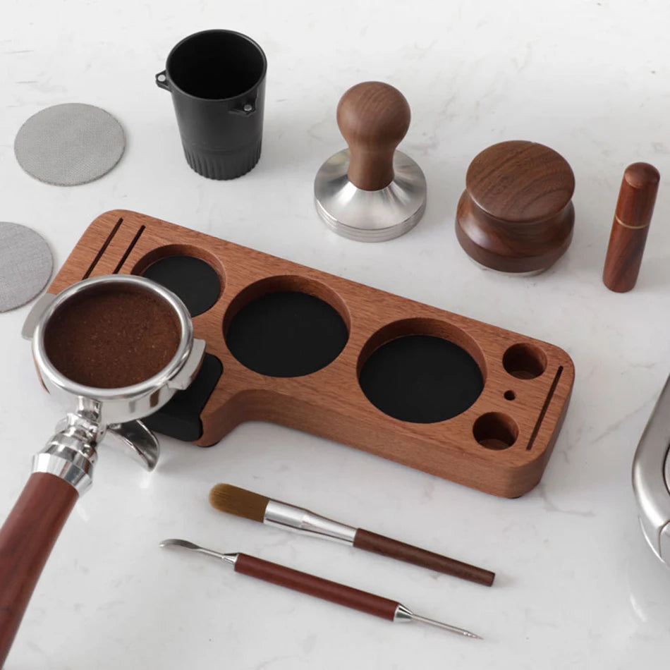 Coffee Tamper Mat Station Stand Portafilter Holder Support Base Rack