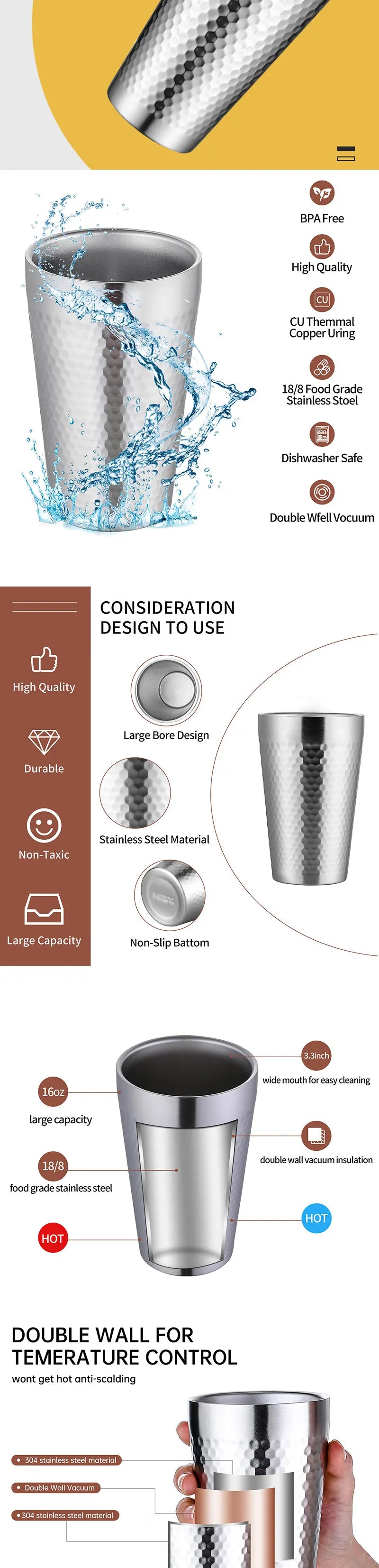 Beer Cup Coffee Cup Korean Cup Diamond Hammer Outdoor Camping Water Cup