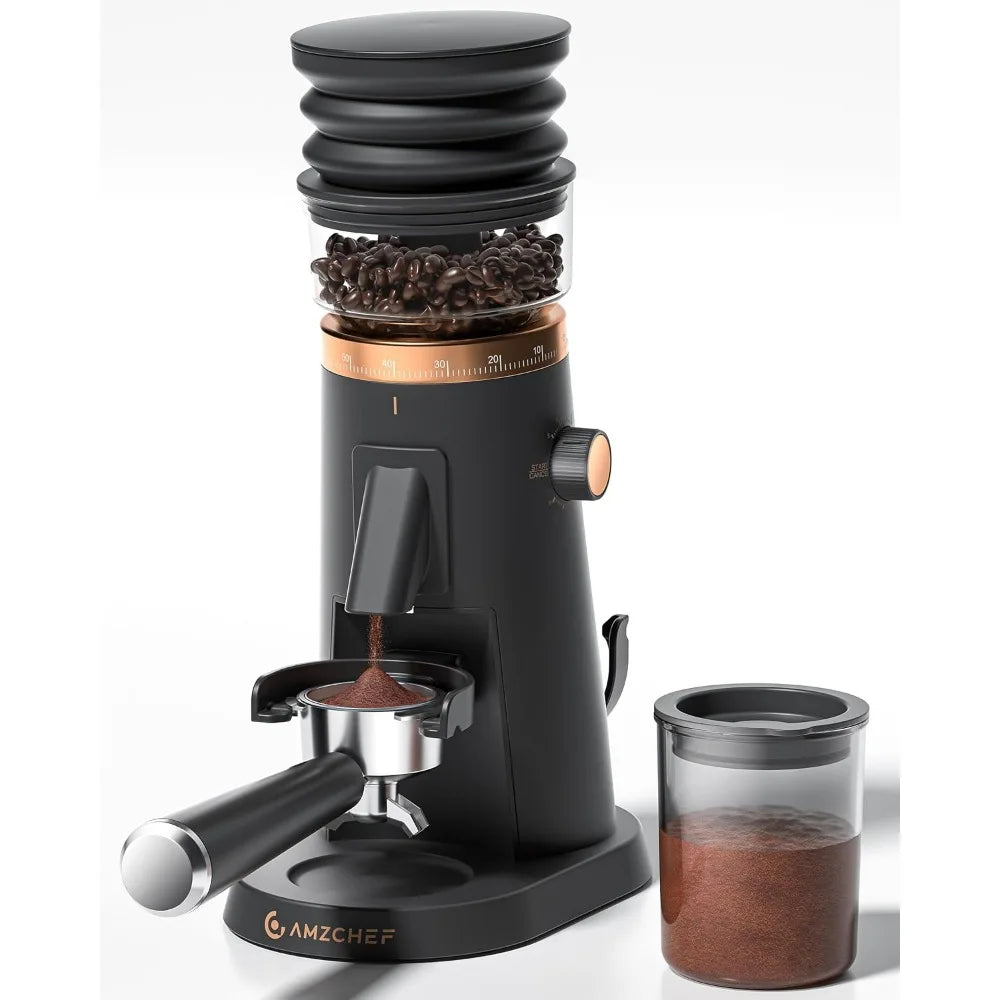 Single Dose Coffee Grinder Anti-Static Design Quiet Motor & LED Light