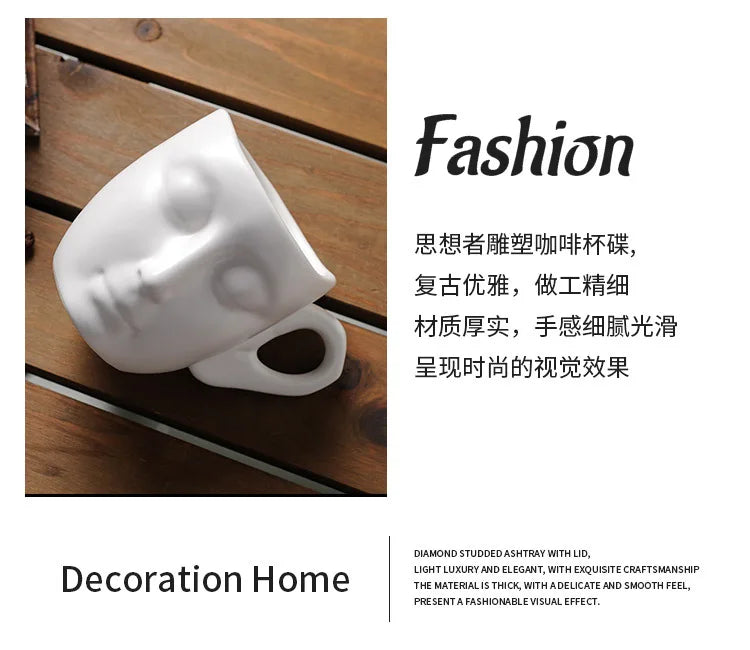 High-temperature ceramic creative abstract art hand-scented coffee cups