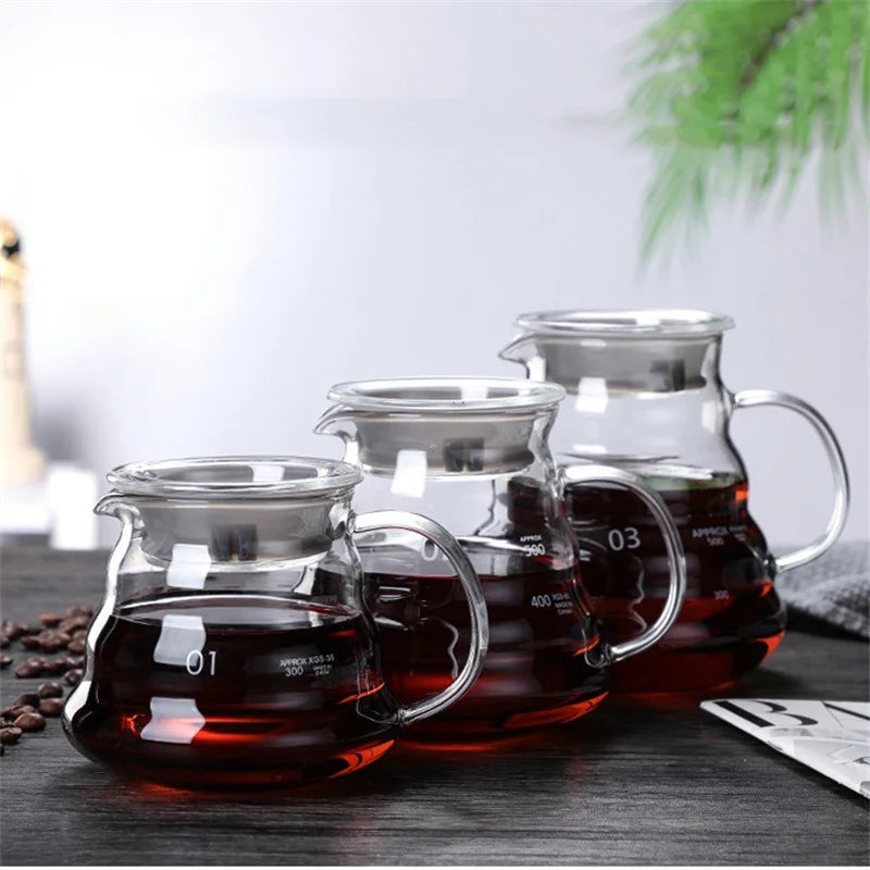 Clear Glass Coffee Carafe Clouds Shape Glass Kettle Sharing Pot with Lids Coffee