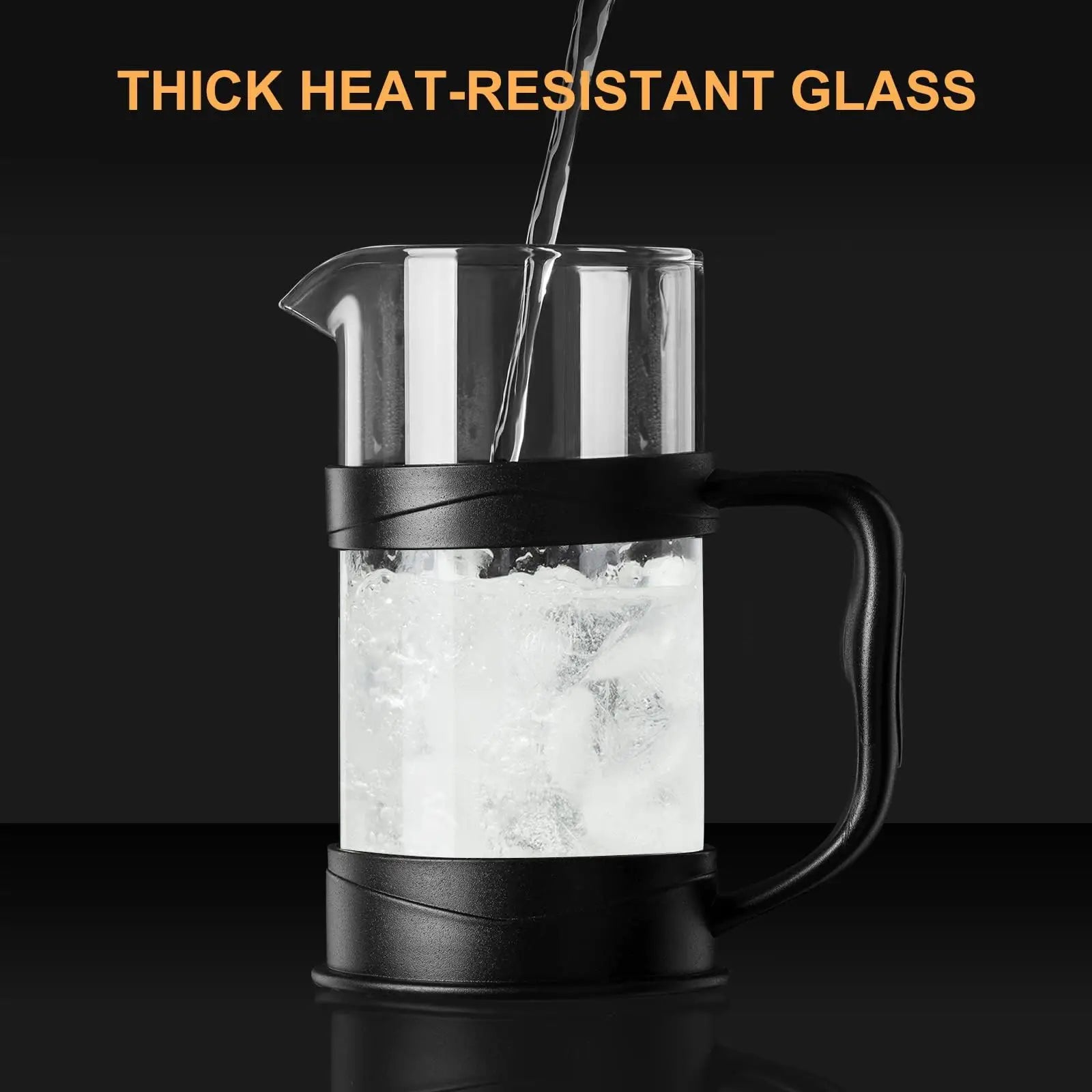 French Press Coffee Tea Maker, Camping Mini Coffee Heat Resistant Glass