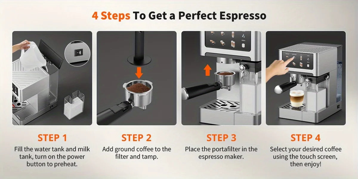 Bar Dual Boiler Espresso And Cappuccino Machine Latte Coffee Maker Control