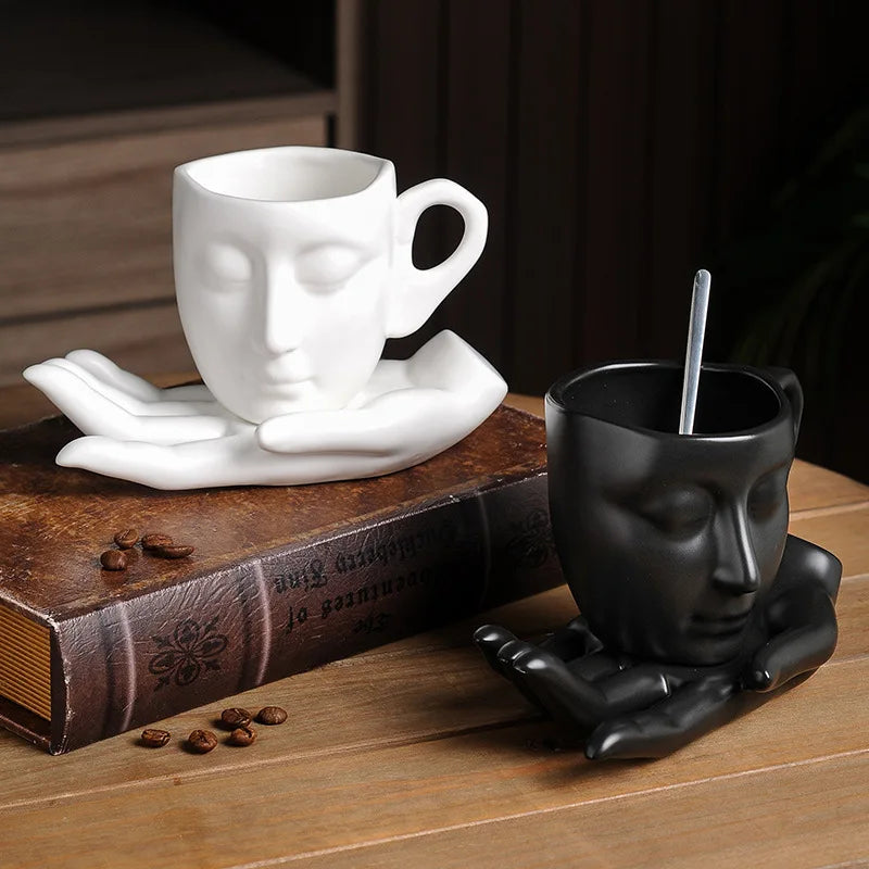 High-temperature ceramic creative abstract art hand-scented coffee cups