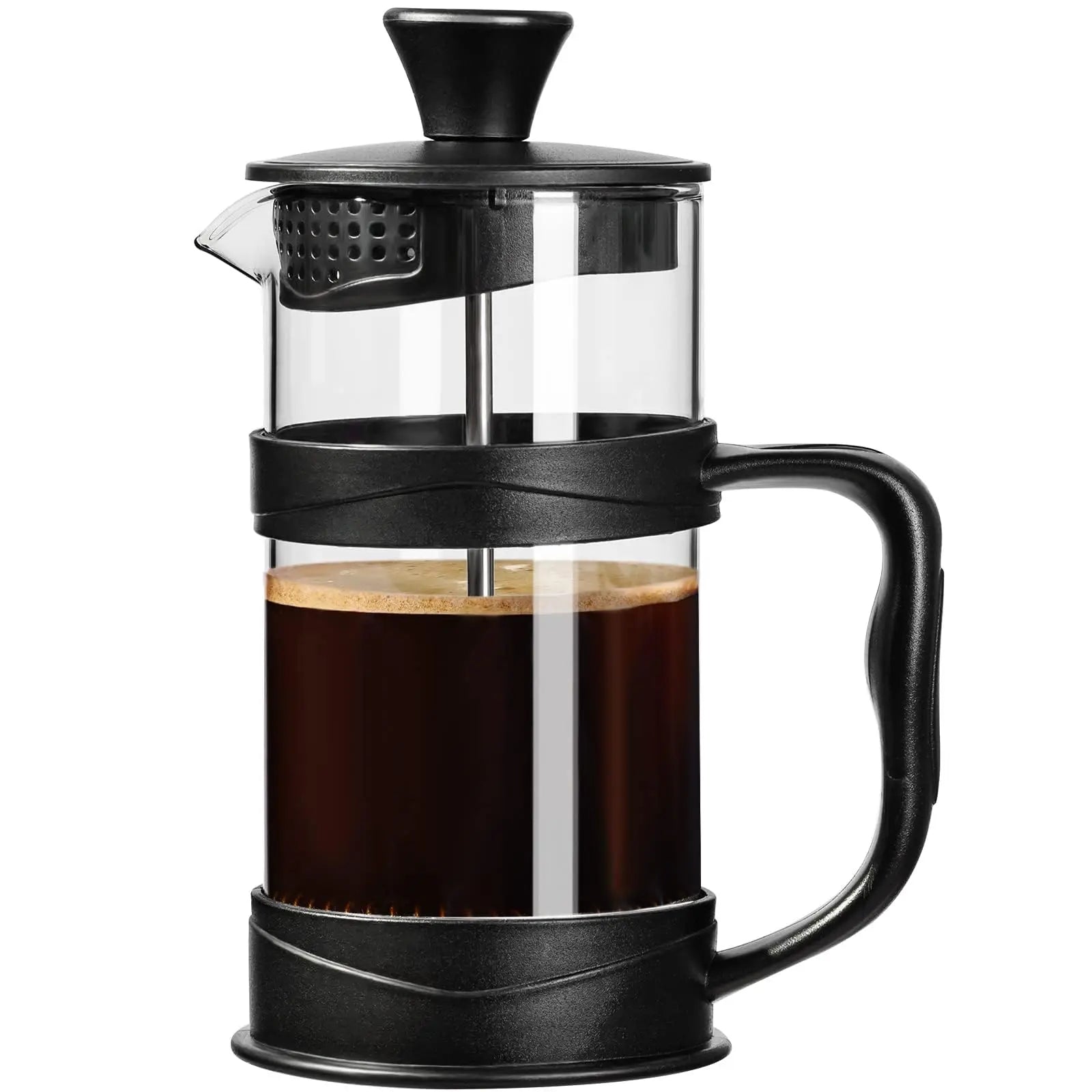 French Press Coffee Tea Maker, Camping Mini Coffee Heat Resistant Glass