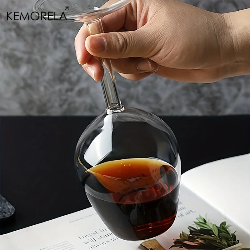 Hand-Blown Borosilicate Glass Wine Goblet Shatterproof Inverted Cup Thermal