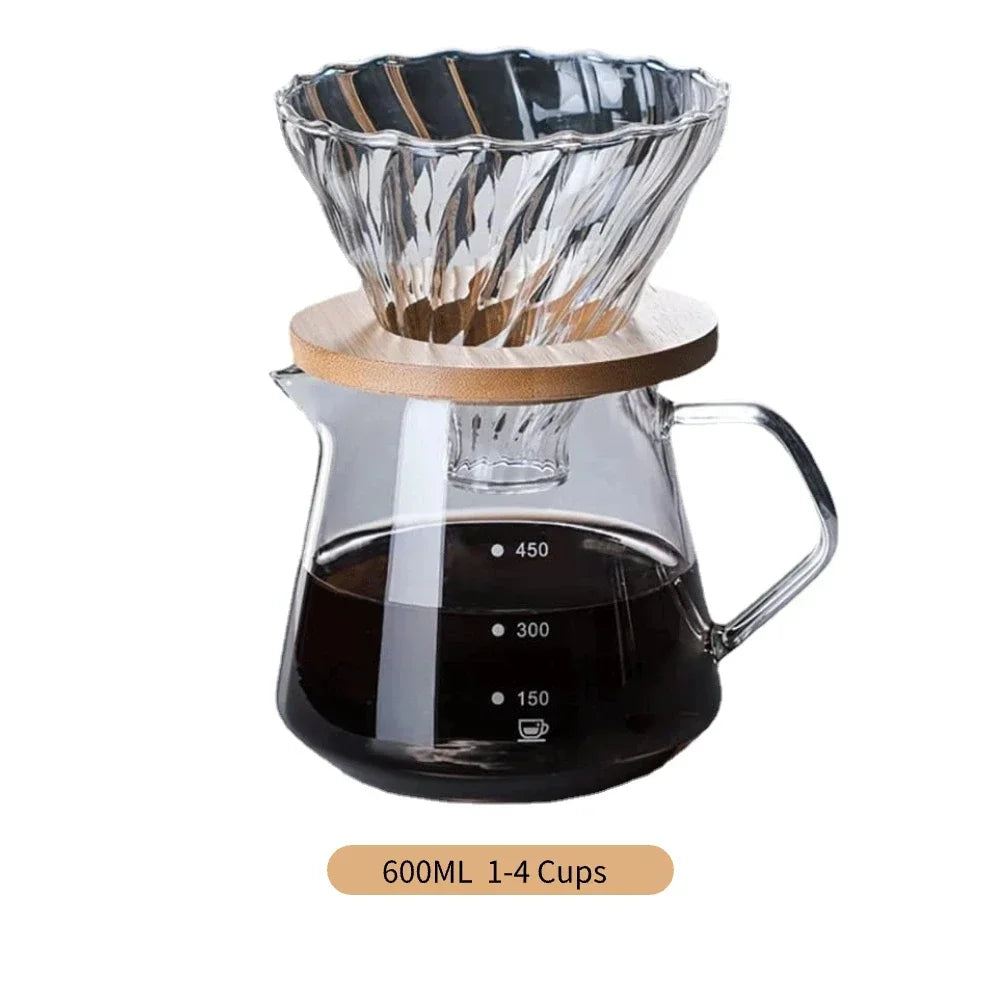 Pour Over Coffee Maker Set Glass Carafe Coffee with Glass Coffee Filter Drip Coffee