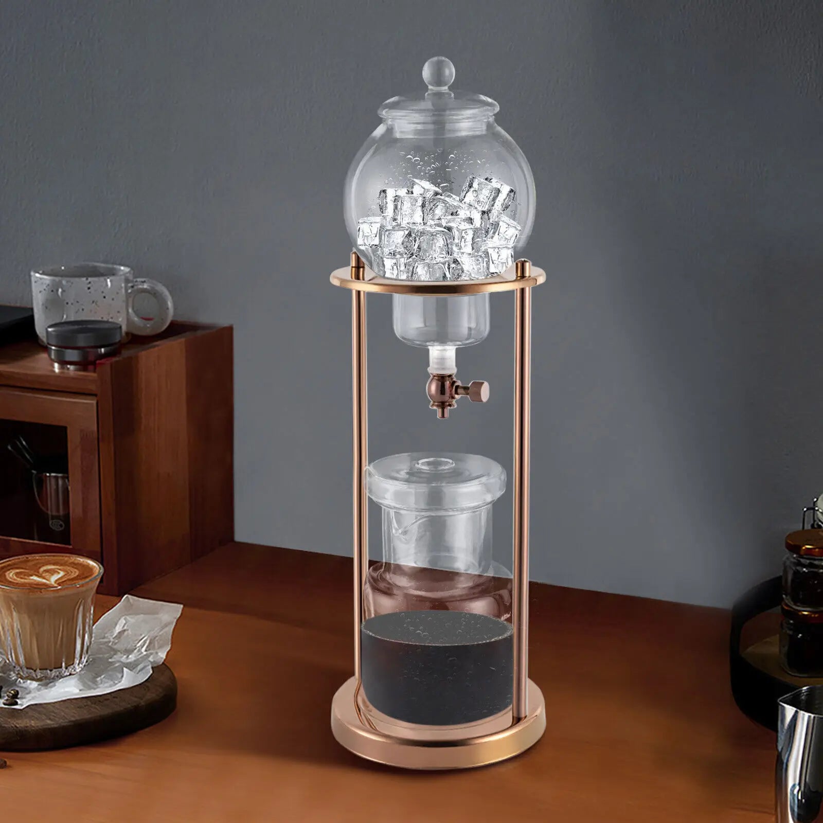 Cold Brew Coffee Maker, Drip Coffee Pot with Adjustable Valve, 4-Hour Iced Coffee