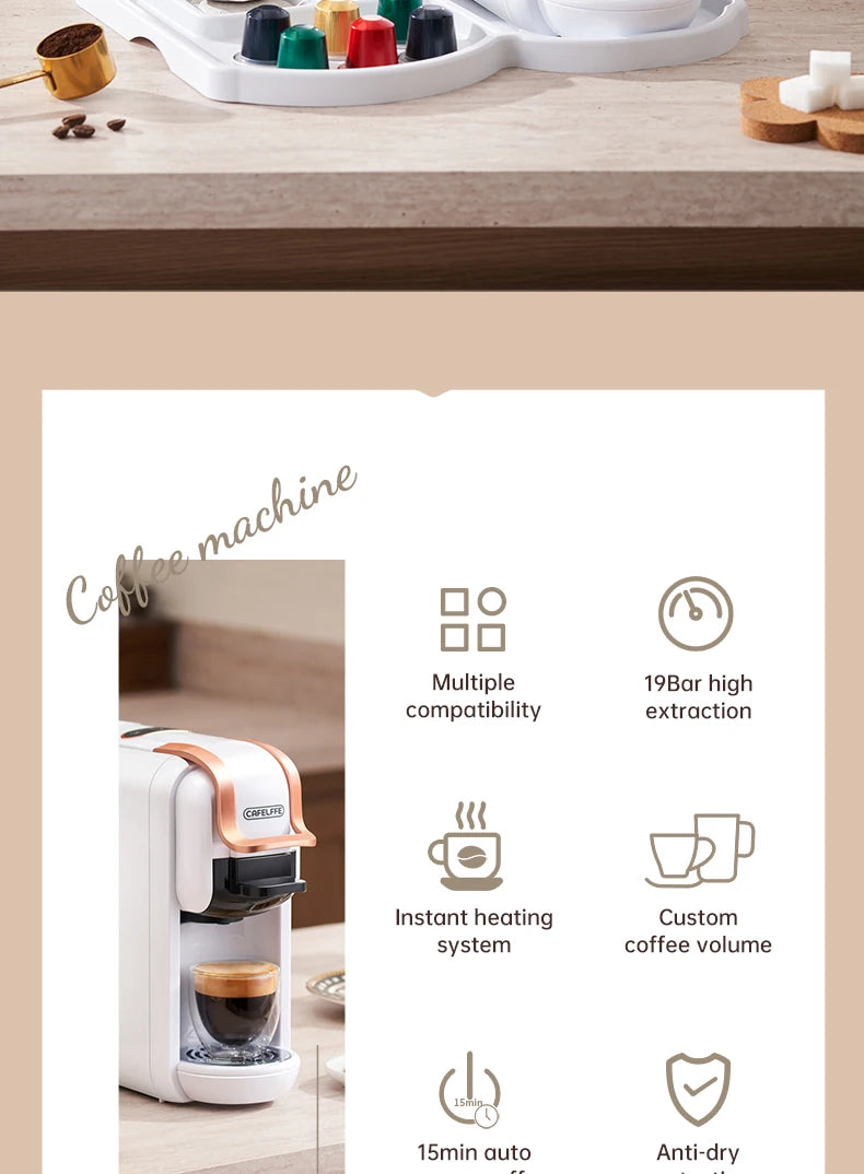 CAFELFFE MK-603 Capsule Coffee Machine Hot Cold Brew Espresso Maker