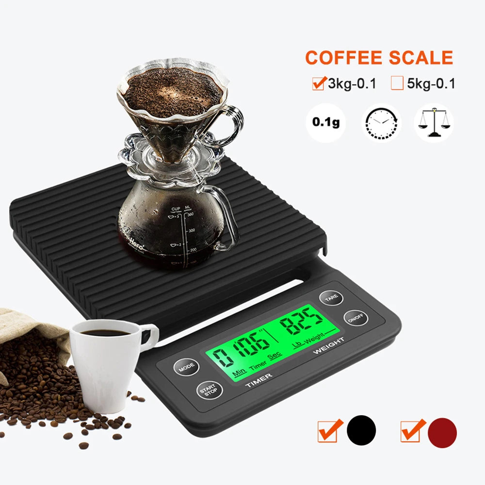 Drip Coffee Scale With Timer Portable Electronic Digital Kitchen Scale
