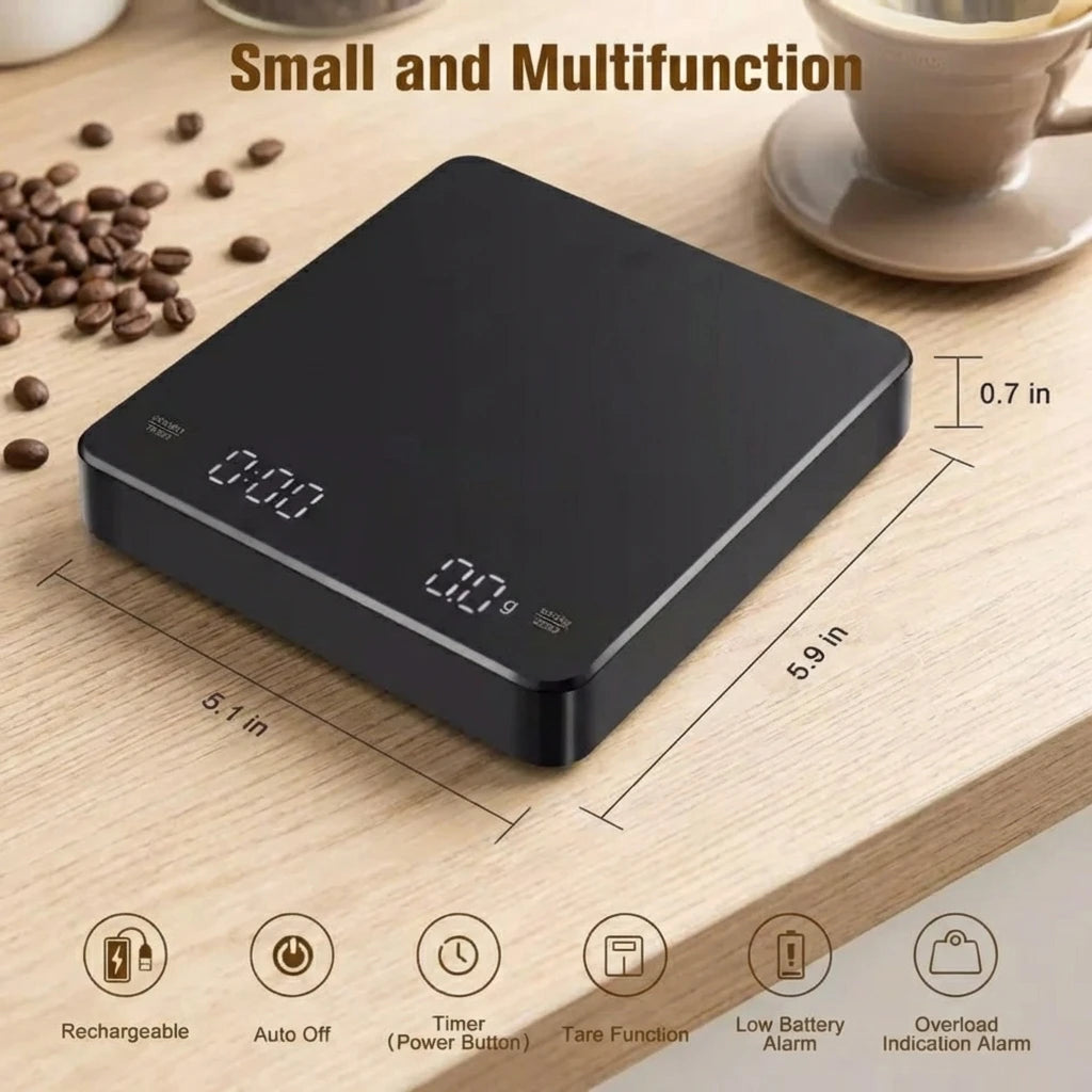 Digital Kitchen Scale with Timer USB Powered Espresso Coffee Maker