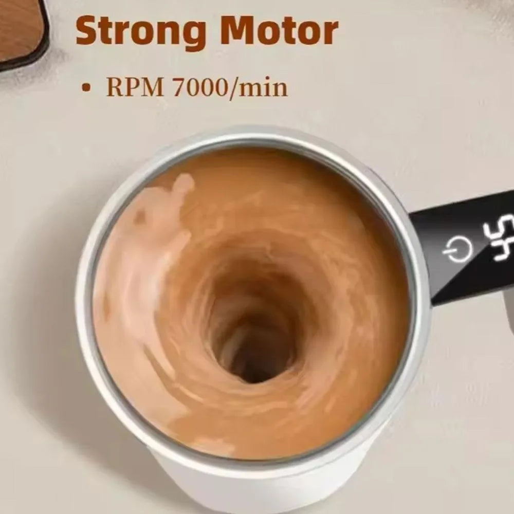 Mini Electric Coffee Cup Rotating Blender With Cover Automatic Mixing Cup Warmer