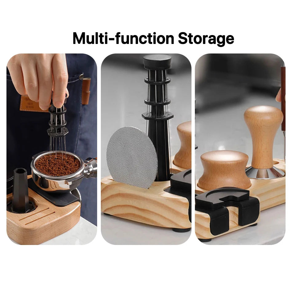 Coffee Tamper Mat Station Stand Portafilter Holder Support Base Rack