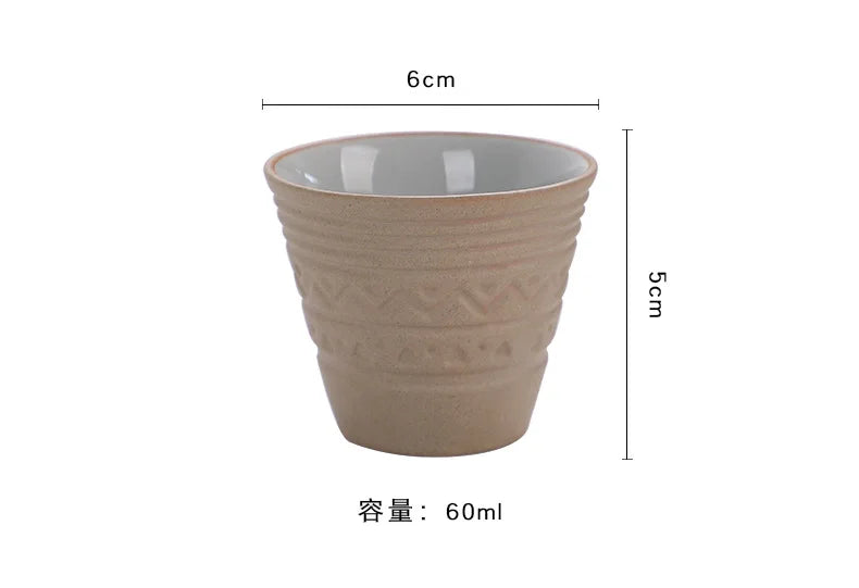 Coffee Cup Small Vintage Coarse Ceramic Concentrated Latte Cup Ceramic Tea Cup