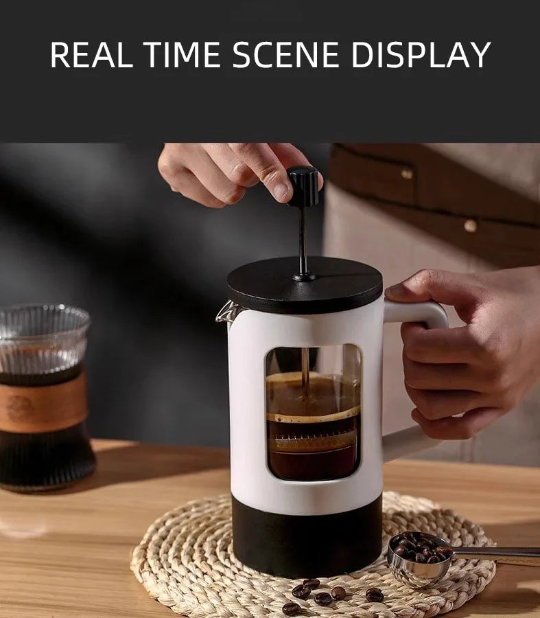 French press coffee maker 600ML coffee pot, kitchen tools utensils glass