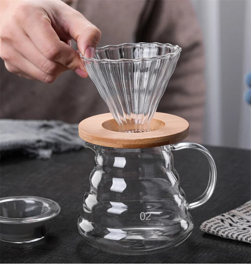 Coffee Carafe Clouds Shape Glass Kettle Sharing Pot with Lids Coffee Pot for Pour