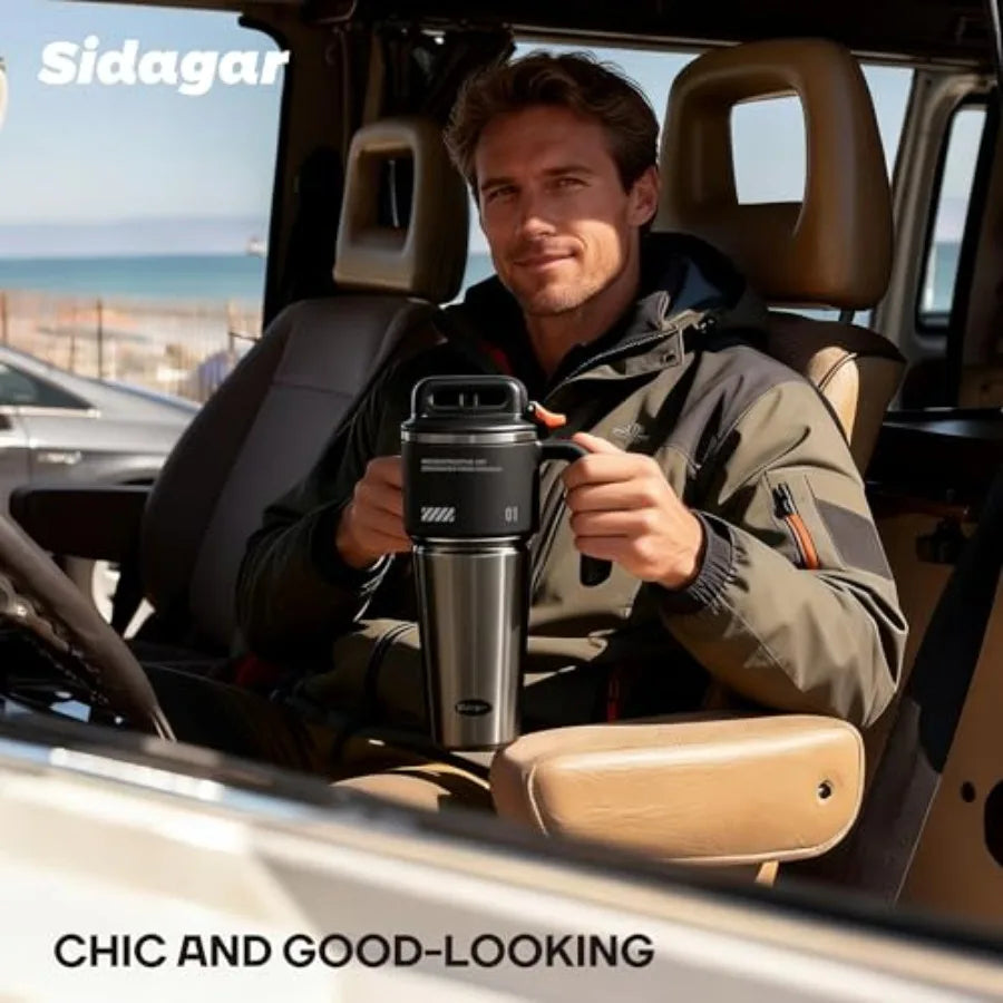 Tumbler with Handle and Straw Vacuum Insulated Stainless Steel Travel Mug