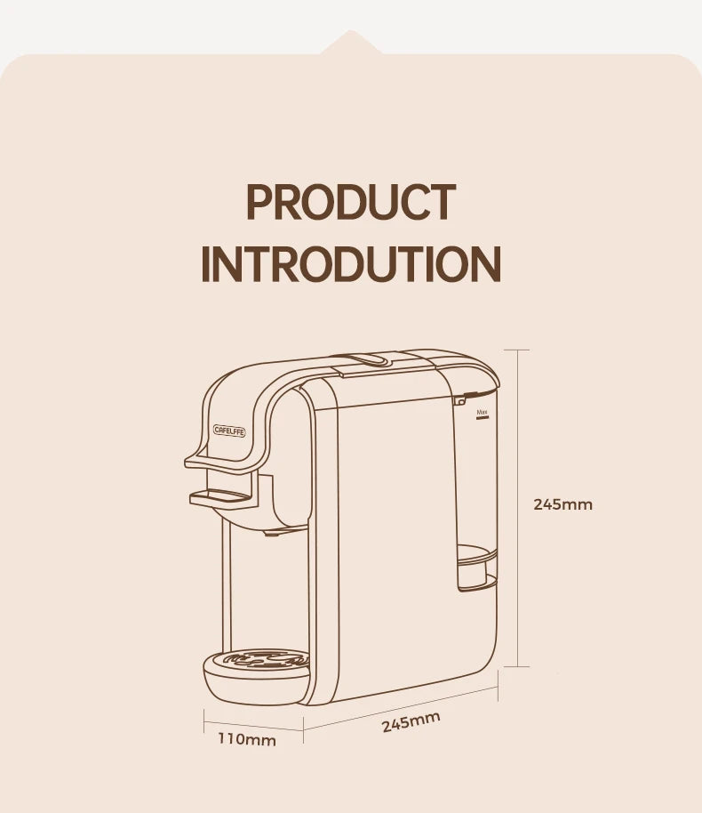 CAFELFFE MK-603 Capsule Coffee Machine Hot Cold Brew Espresso Maker