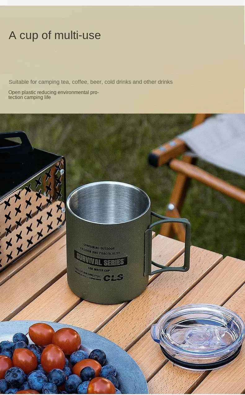 Double Layer stainless Steels Water Cup Coffee Tea Mug Party for Home Outdoor