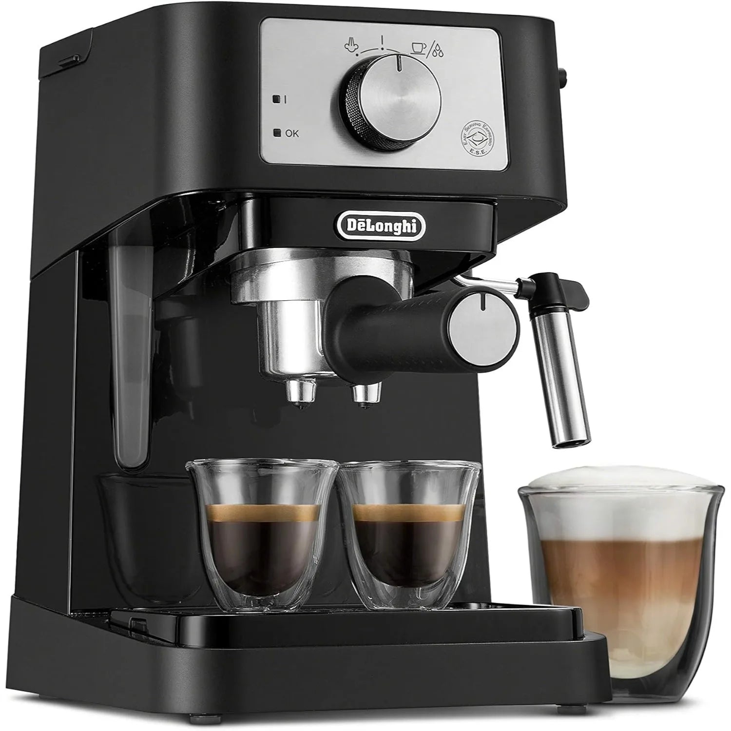 Manual Espresso Machine, 15 Bar Pump Pressure Coffee Maker, Compact Design