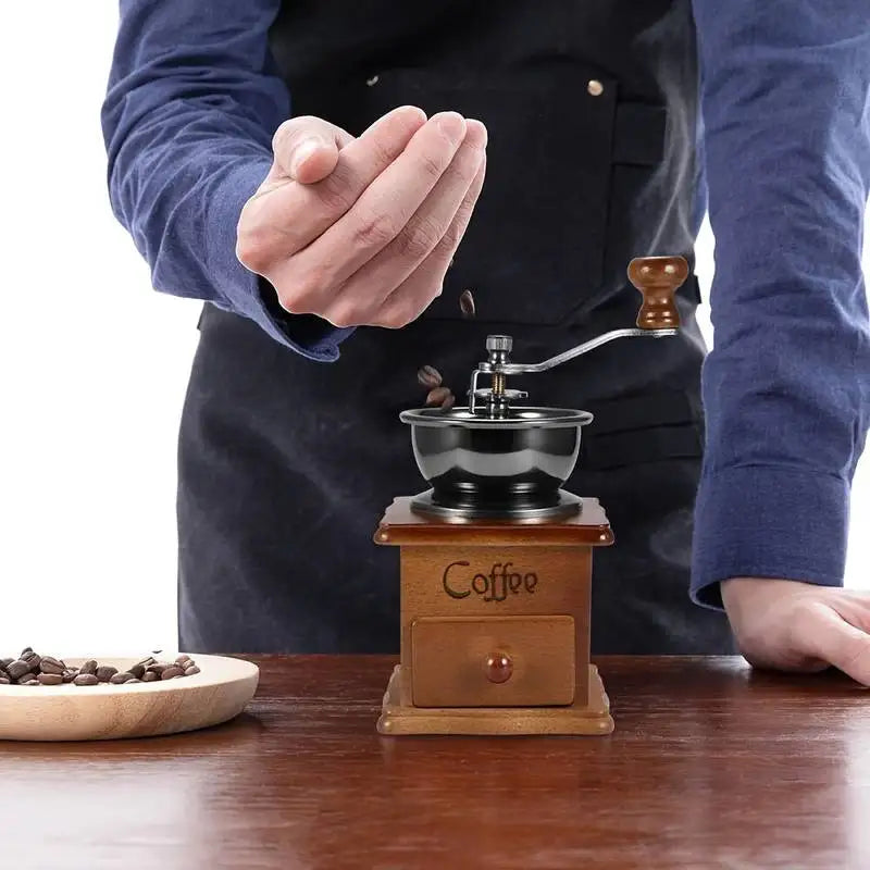 Manual Coffee Grinder - Classic Italian Style Hand Crank Mill Grinding Machine