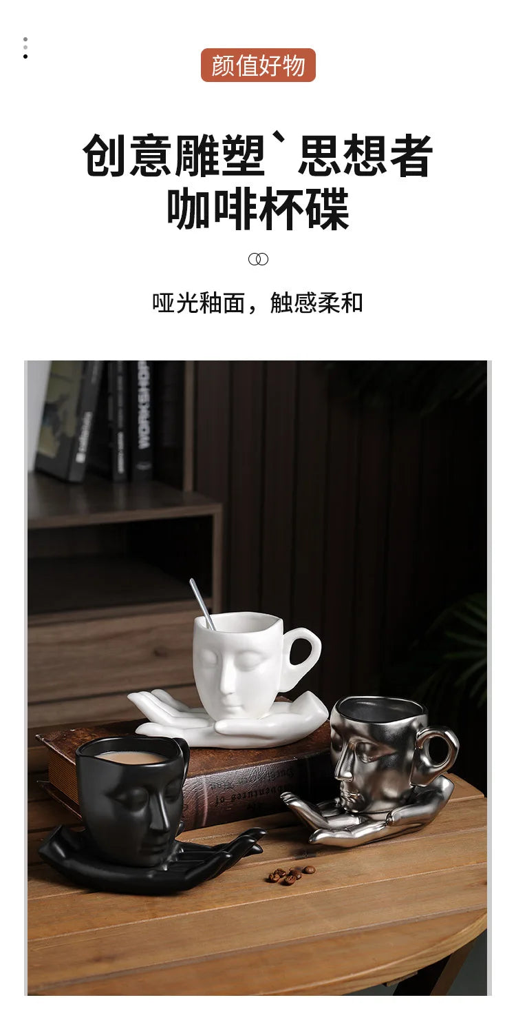 High-temperature ceramic creative abstract art hand-scented coffee cups