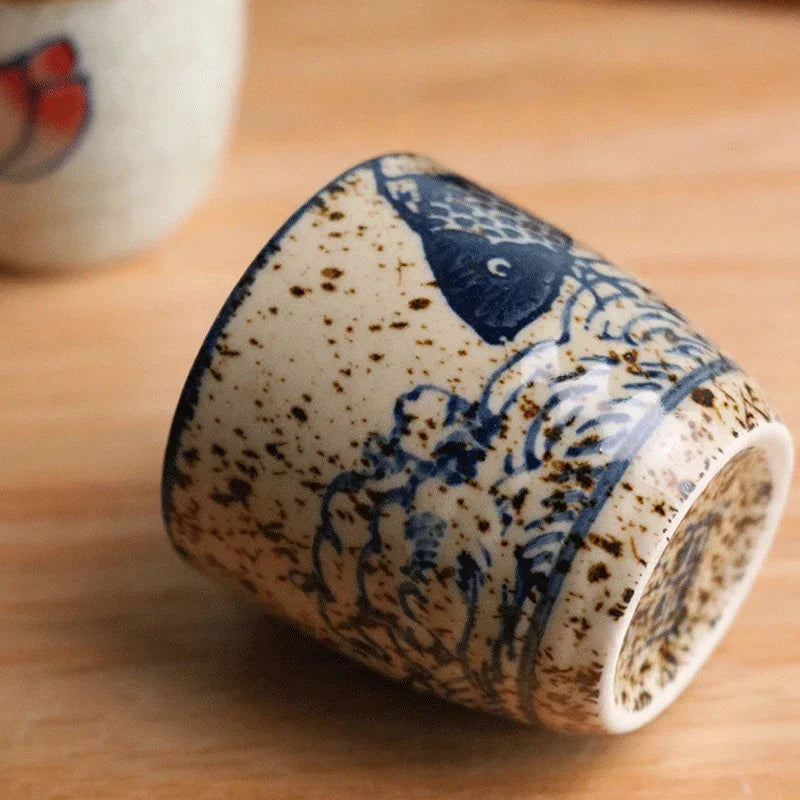Ceramic antique white wine cup sake set home retro coffee cup wine pot shochu
