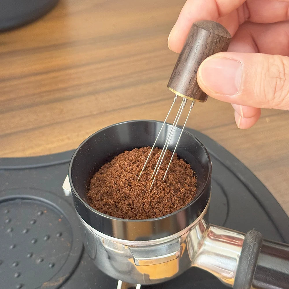 Coffee Needle Distributor Coffee Powder Stirrer Wood Handle Espresso Stirrer