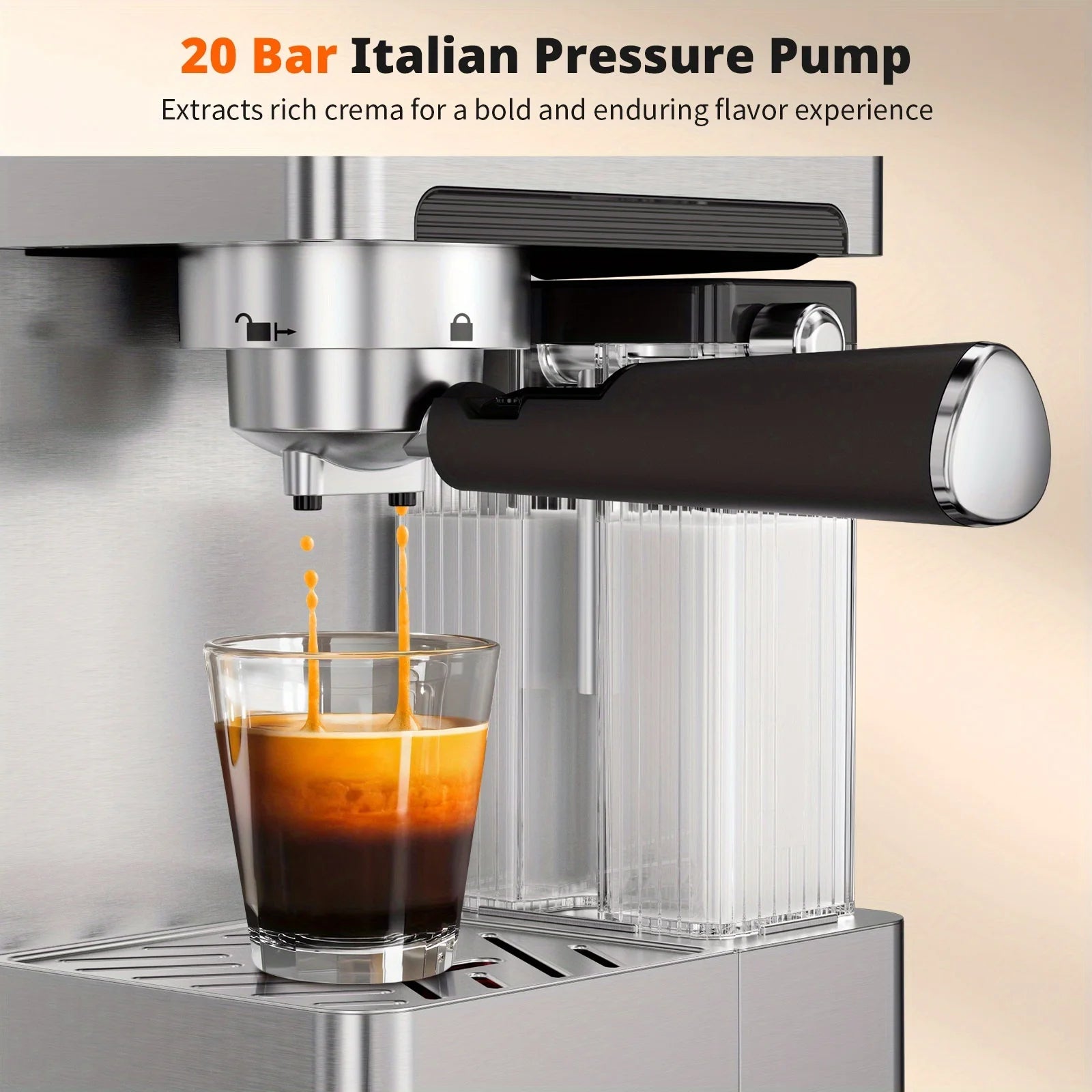 Bar Dual Boiler Espresso And Cappuccino Machine Latte Coffee Maker Control