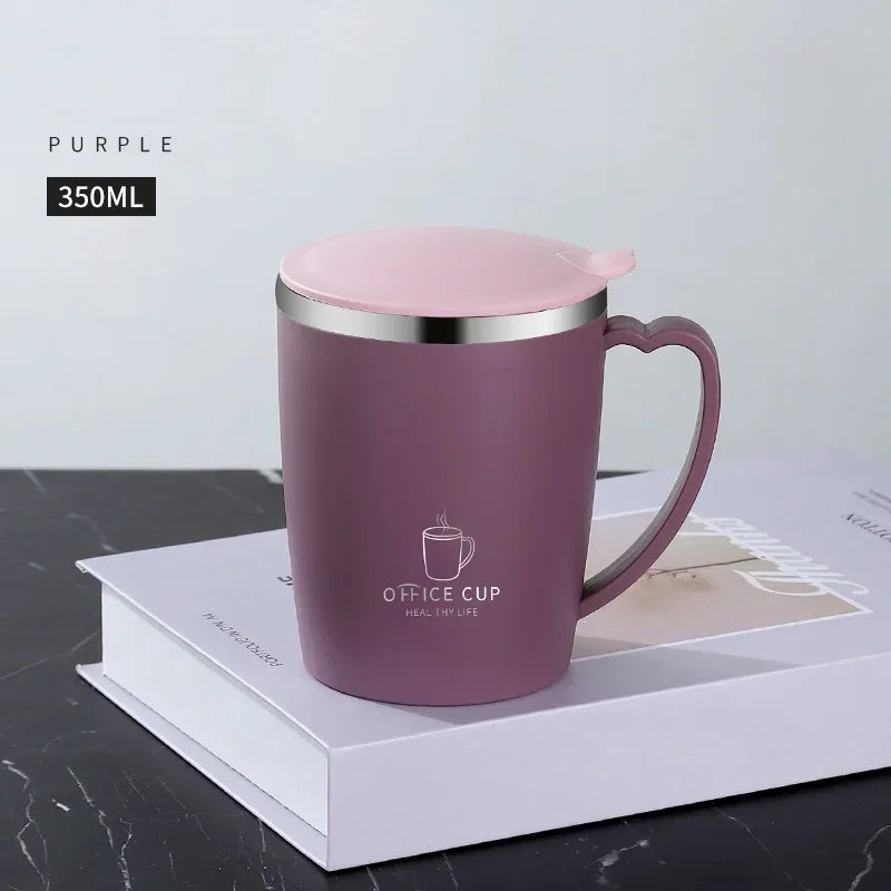 Stainless Steel Double-layer Insulated Cups Water Bottle Handle Coffee Cup