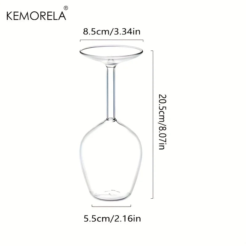 Hand-Blown Borosilicate Glass Wine Goblet Shatterproof Inverted Cup Thermal