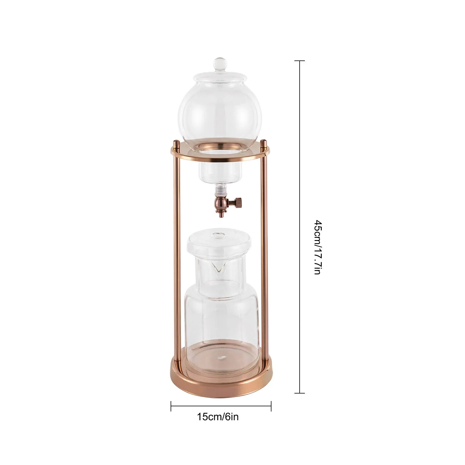 Cold Brew Coffee Maker, Drip Coffee Pot with Adjustable Valve, 4-Hour Iced Coffee