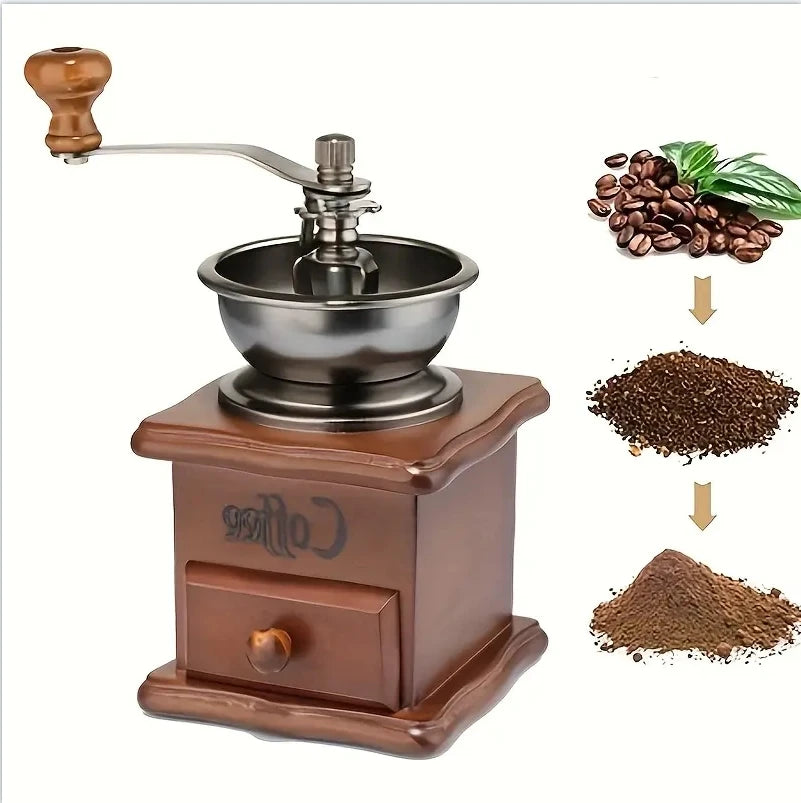 Manual Coffee Grinder - Classic Italian Style Hand Crank Mill Grinding Machine