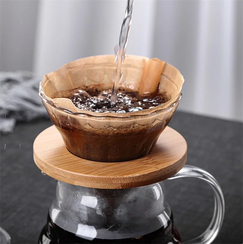 Clear Glass Coffee Carafe Clouds Shape Glass Kettle Sharing Pot with Lids Coffee