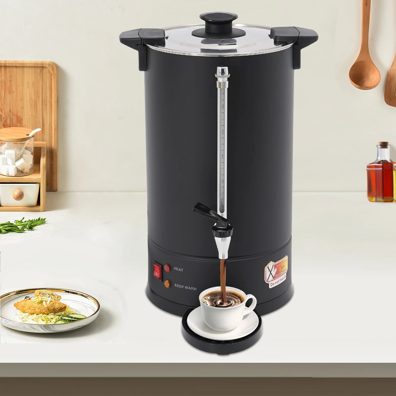 Commercial Electric Coffee Pot Black Hot Water Dispenser Coffee Brewing Coffee