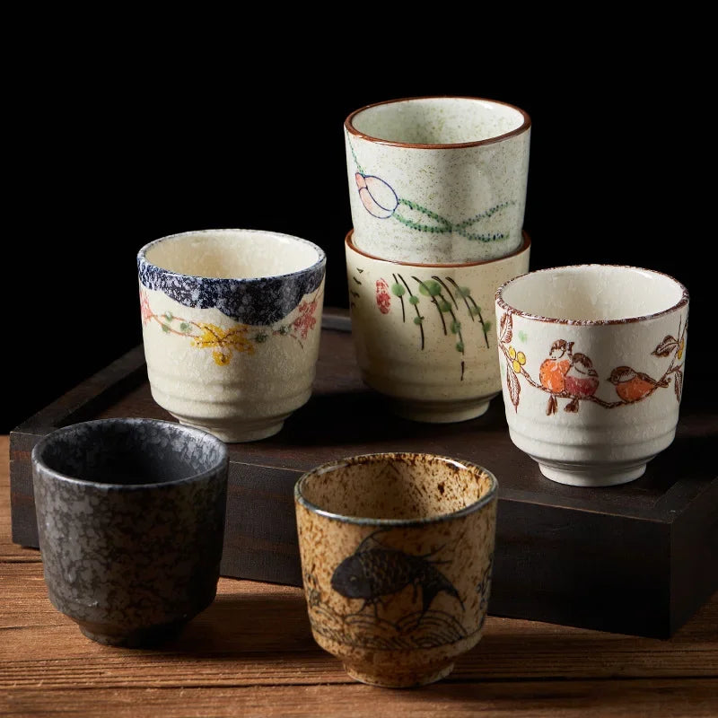 Chinese Retro Ceramic Tea Cup Ceramic Mug Japanese Sake Cup Crockery Tea