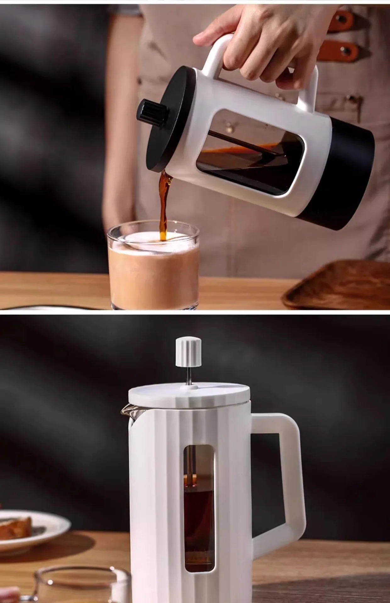 French press coffee maker 600ML coffee pot, kitchen tools utensils glass