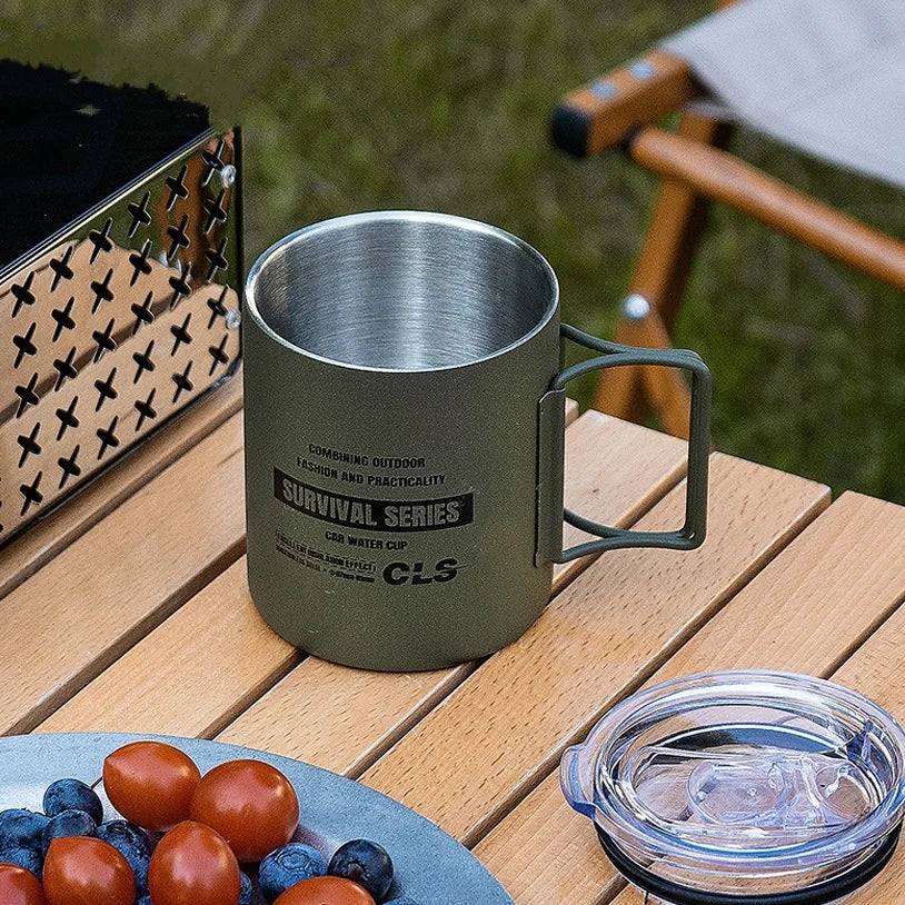 Double Layer stainless Steels Water Cup Coffee Tea Mug Party for Home Outdoor