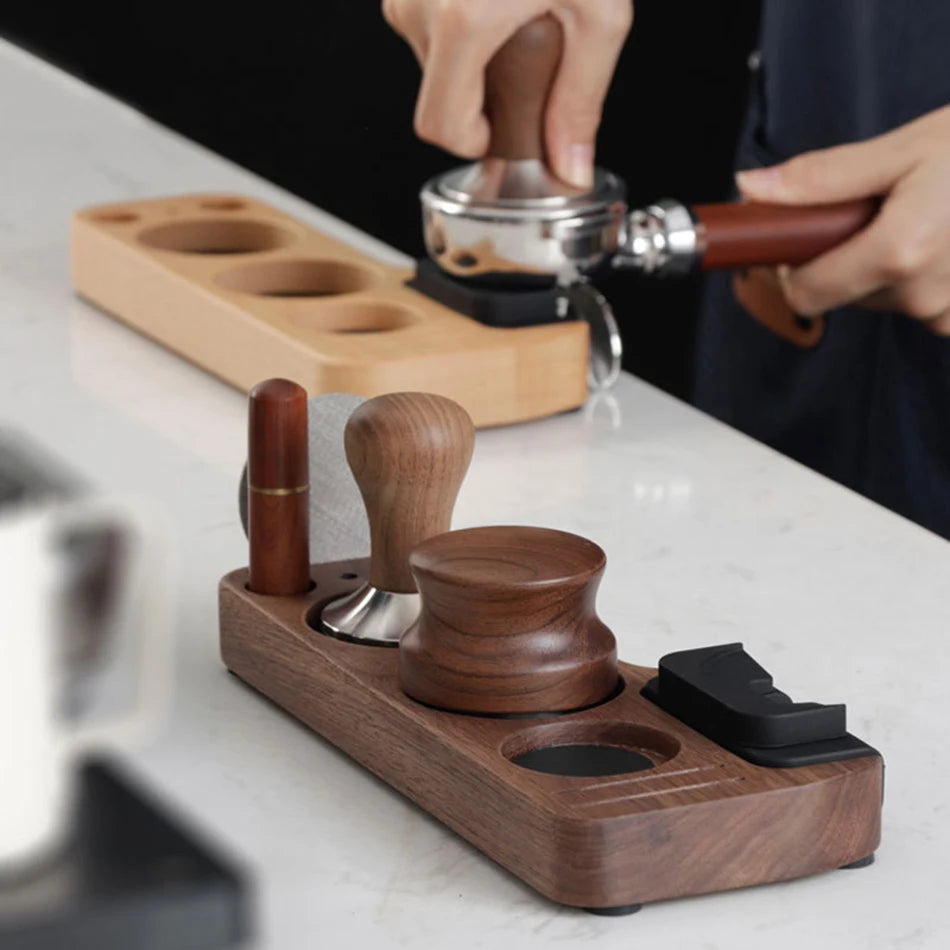 Coffee Tamper Mat Station Stand Portafilter Holder Support Base Rack