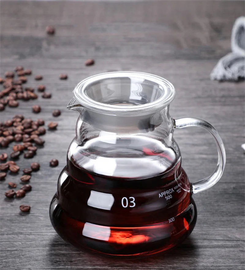 Clear Glass Coffee Carafe Clouds Shape Glass Kettle Sharing Pot with Lids Coffee